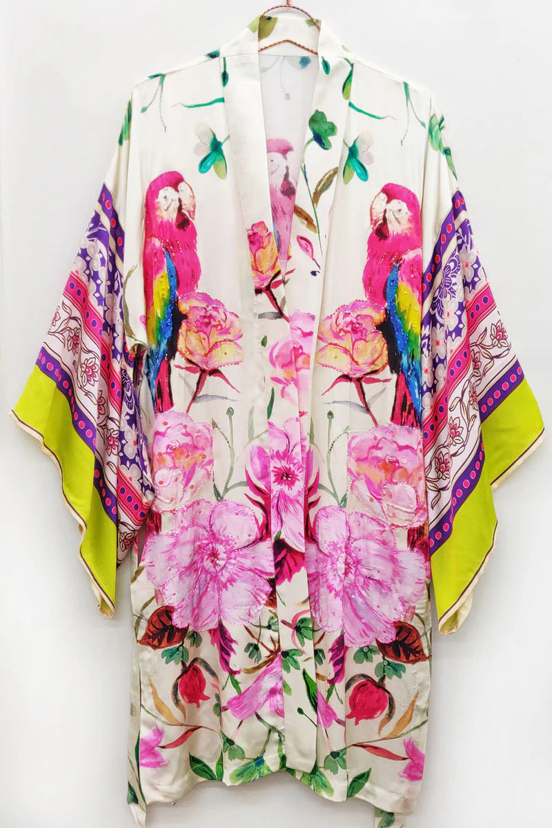 Tropical Mood Hand-Beaded Kimono Aratta