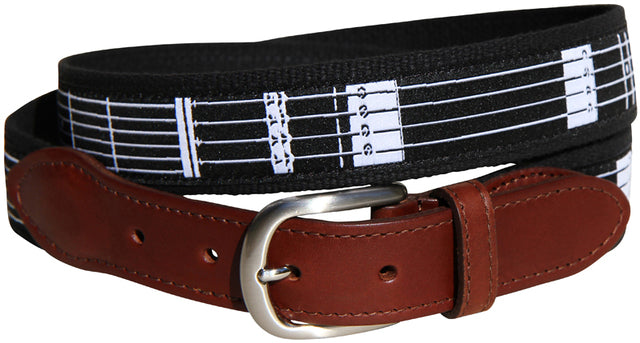 Guitar Frets Leather Tab Belt