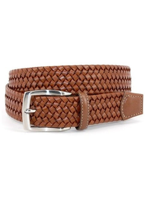 Italian Woven Belt- Cognac