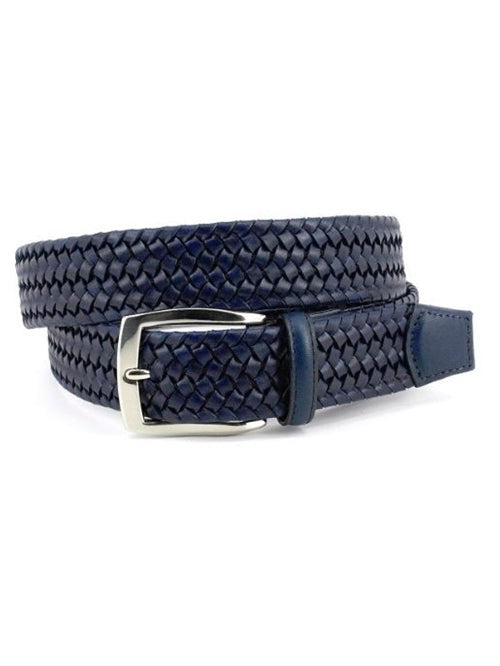 Italian Woven Belt- Navy