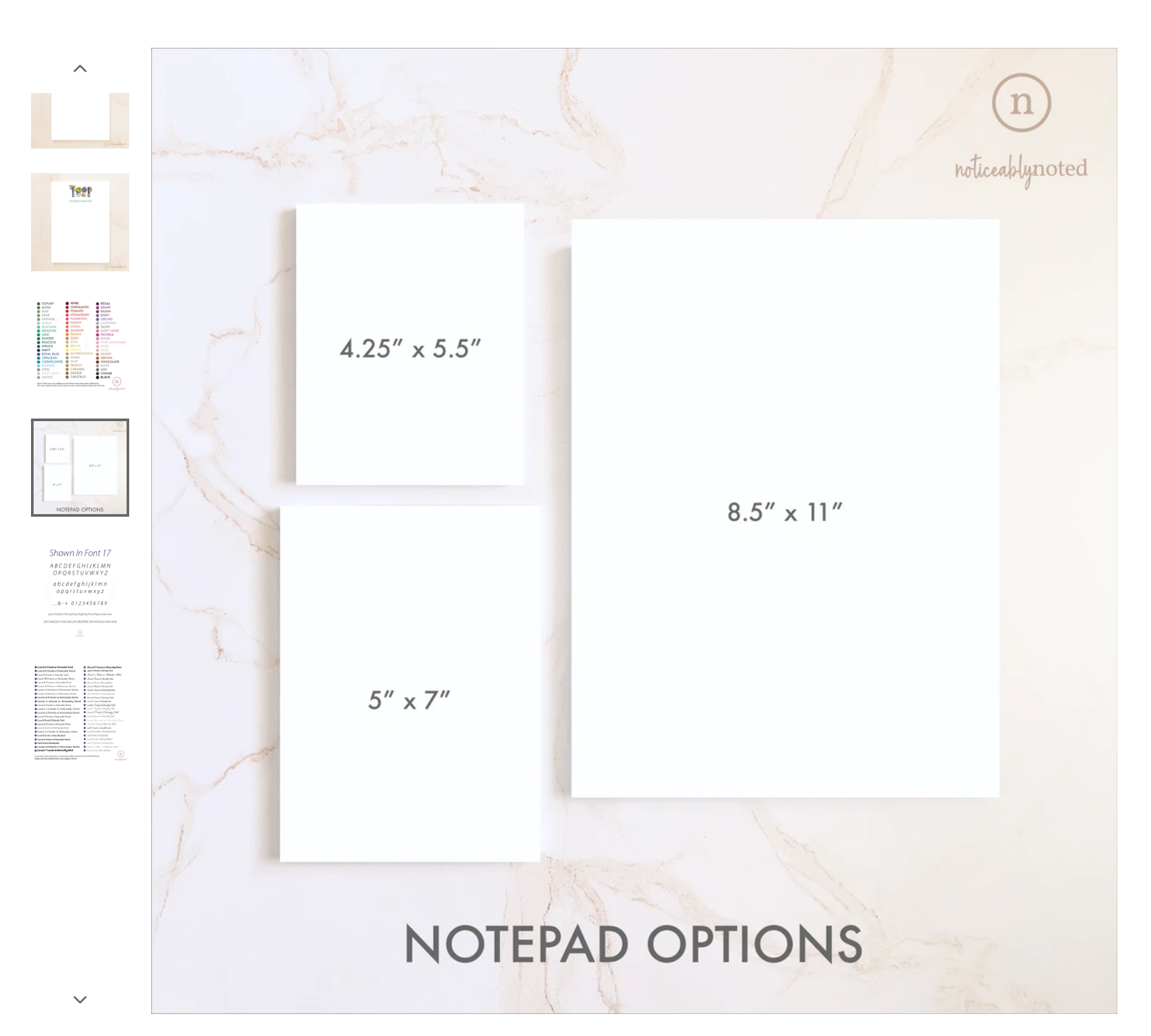 Notepad Size Comparisons | Noticeably Noted