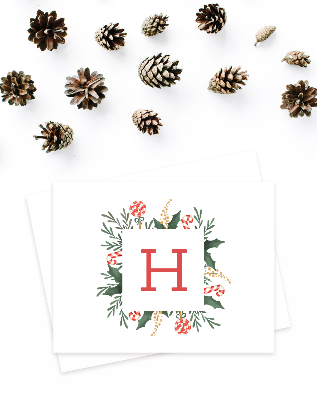 Peppermint Monogrammed Card | Noticeably Noted