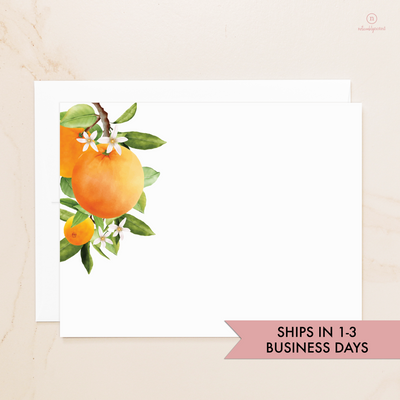 Oranges Flat Note Cards - Ships in 1-3 Business Days | Noticeably Noted