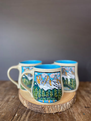 Three sisters mountain range mugs
