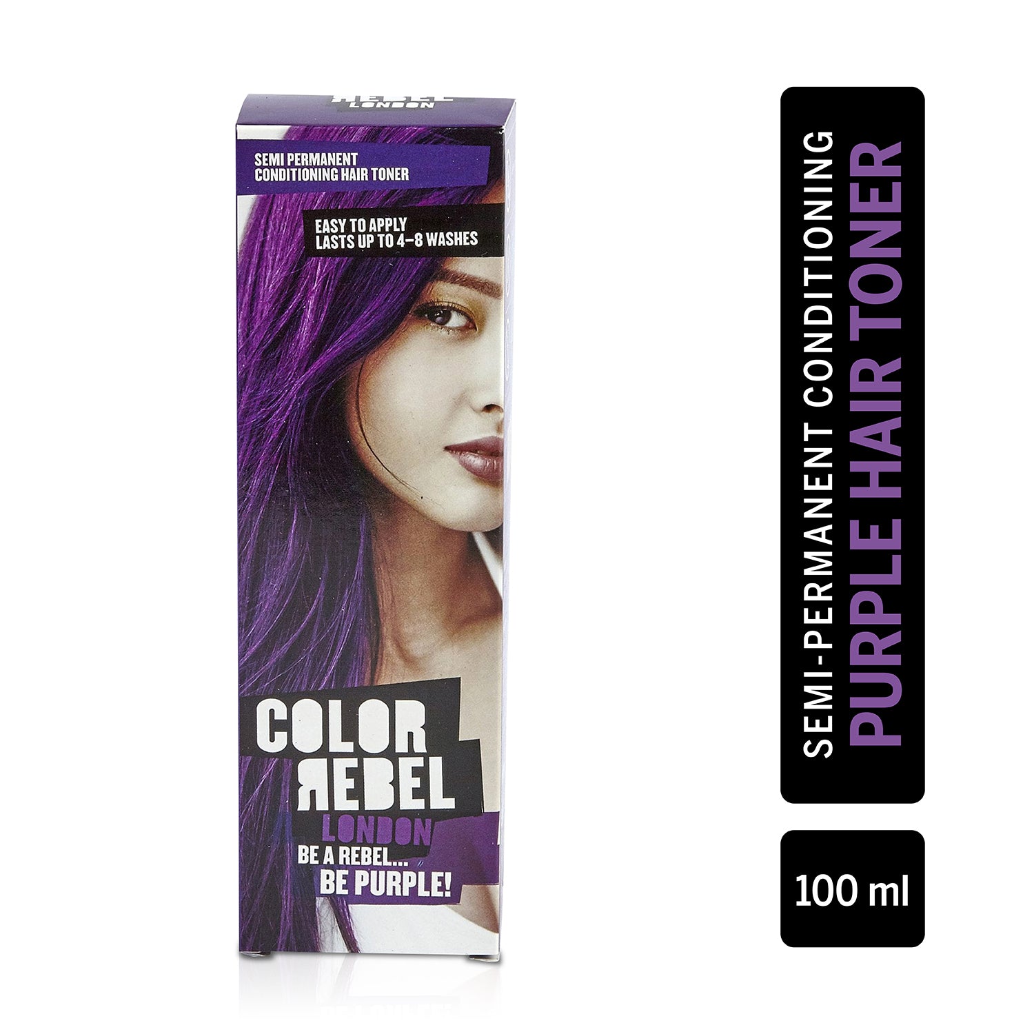 Color Rebel London Semi-Permanent Hair Dye in Bright Purple - Vibrant, –  M&M Products Company
