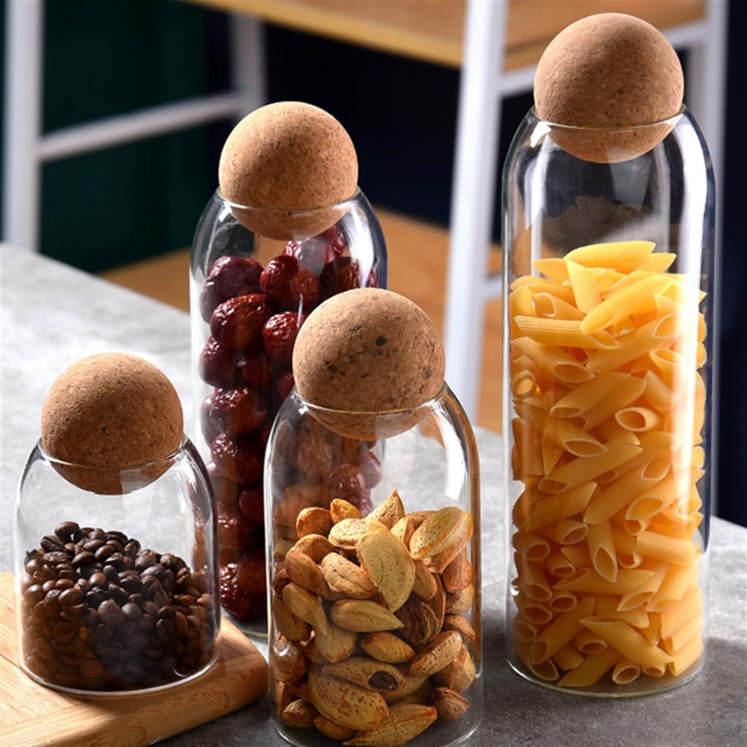 Product image for Elegant Glass Storage Jars with Cork Lids