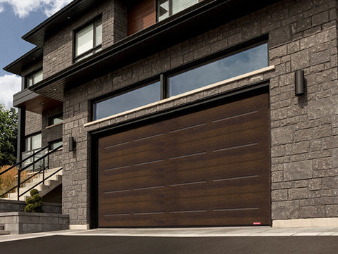 VOG 16X7 Wood-Finish Contemporary Garage Door - No Windows by GARAGA