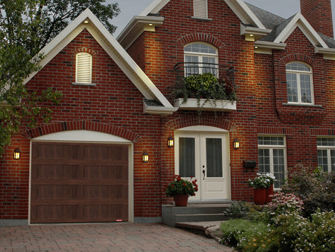 8X7 American Walnut Wood Finish Garage Door - Shaker XL GARAGA