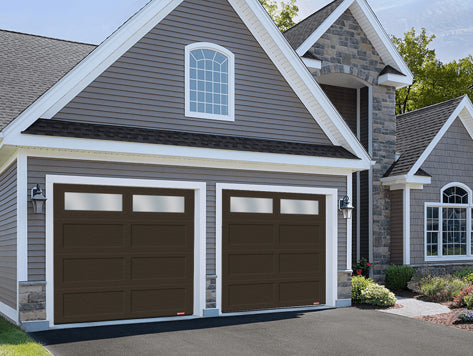 8x7-Garage-Doors-windows-Traditional-Shaker-XL-Garaga-Moka-Brown-house