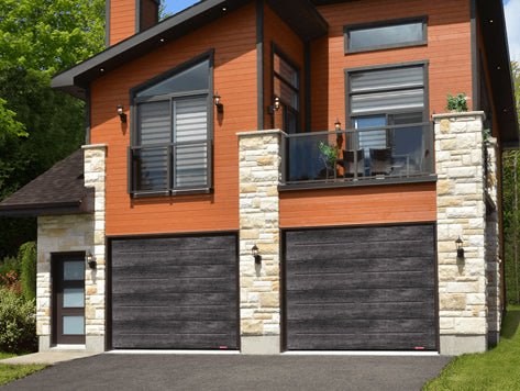 VOG 8X7 Wood-Finish Contemporary Garage Door - No Windows by GARAGA