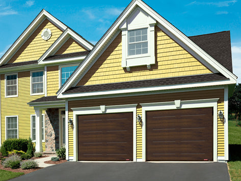 VOG 9X7 Wood-Finish Contemporary Garage Door - No Windows by GARAGA