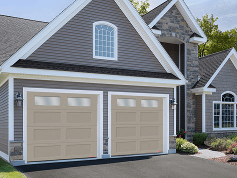 9X7 Shaker XL Traditional Claystone Garage Door with Windows - GARAGA