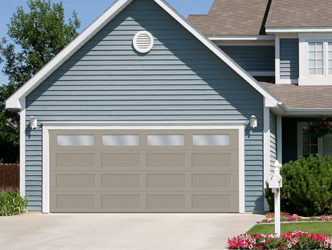 16X7 Shaker XL Traditional Claystone Garage Door with Windows - GARAGA