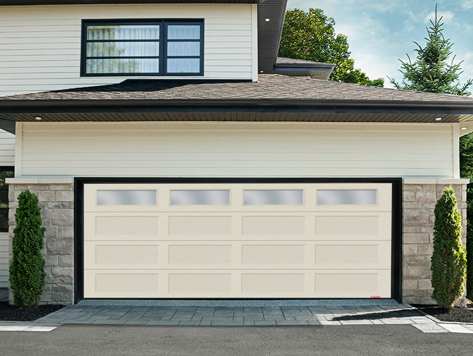 16X7 Shaker XL Traditional Desert Sand Garage Door with Windows - GARAGA