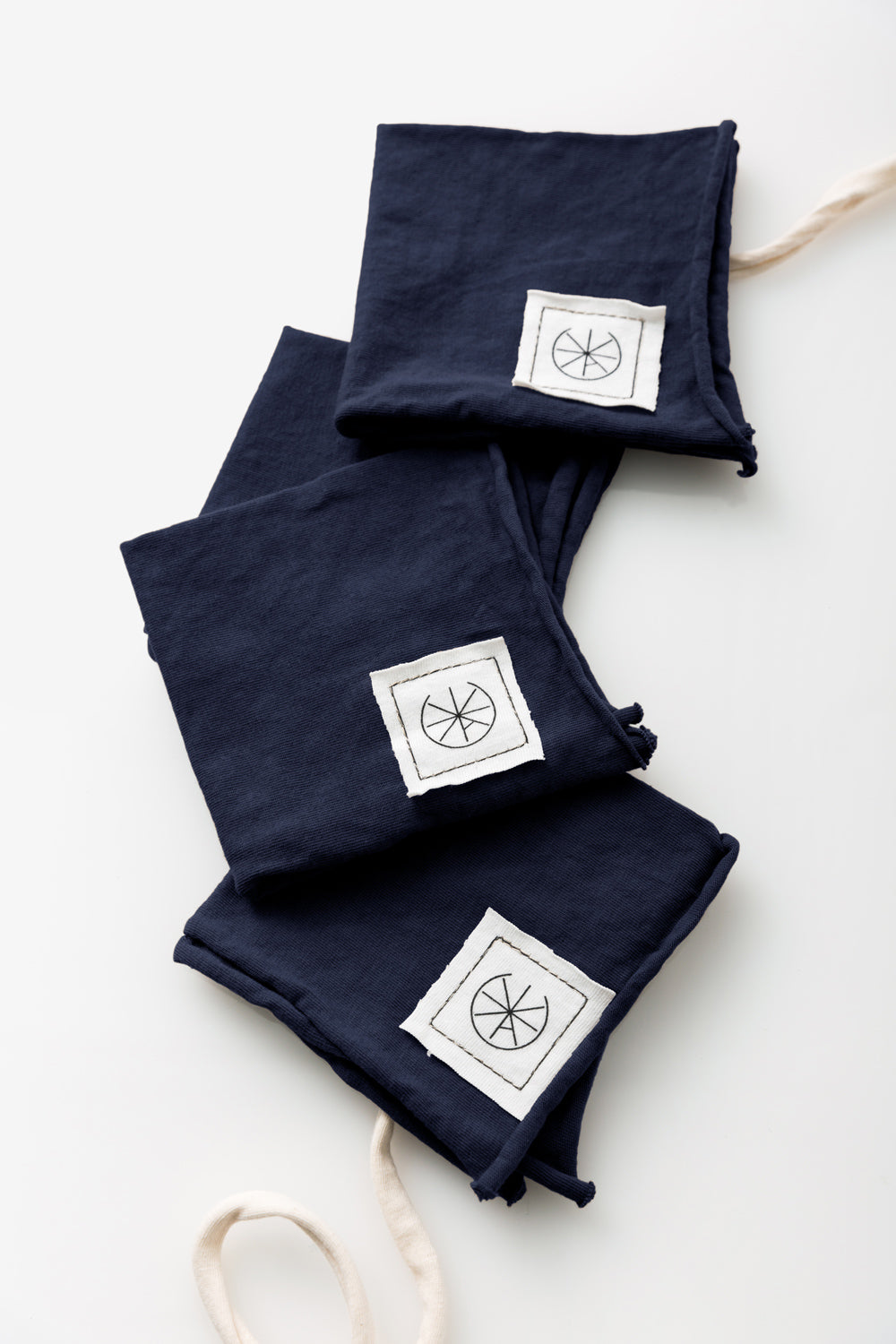 Alabama Chanin Cocktail Napkins Organic Cotton Jersey Napkins in Navy