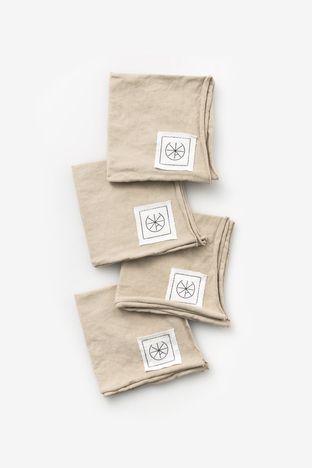 Alabama Chanin Cocktail Napkins in wax. Made with 100% organic cotton. 