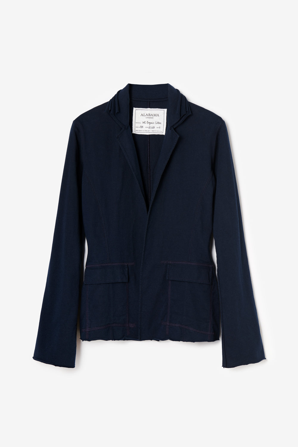 Alabama Chanin Indigo Collection Blazer in Navy