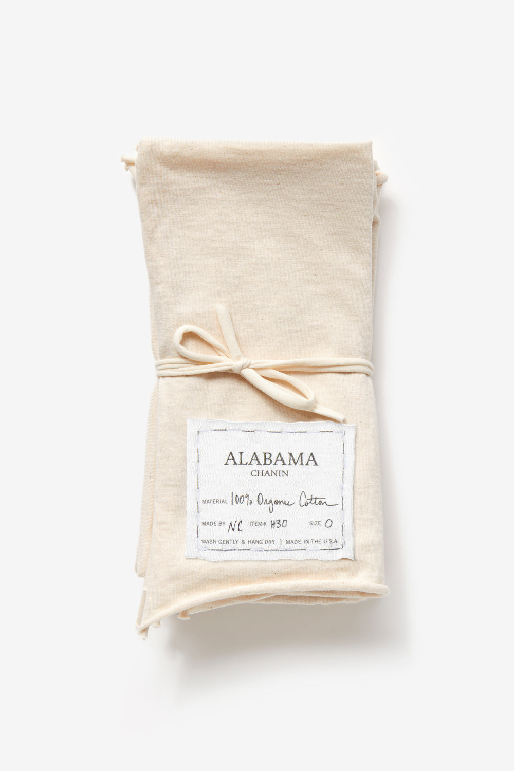 Alabama Chanin Set of Four Dinner Napkins in Natural Organic Cotton