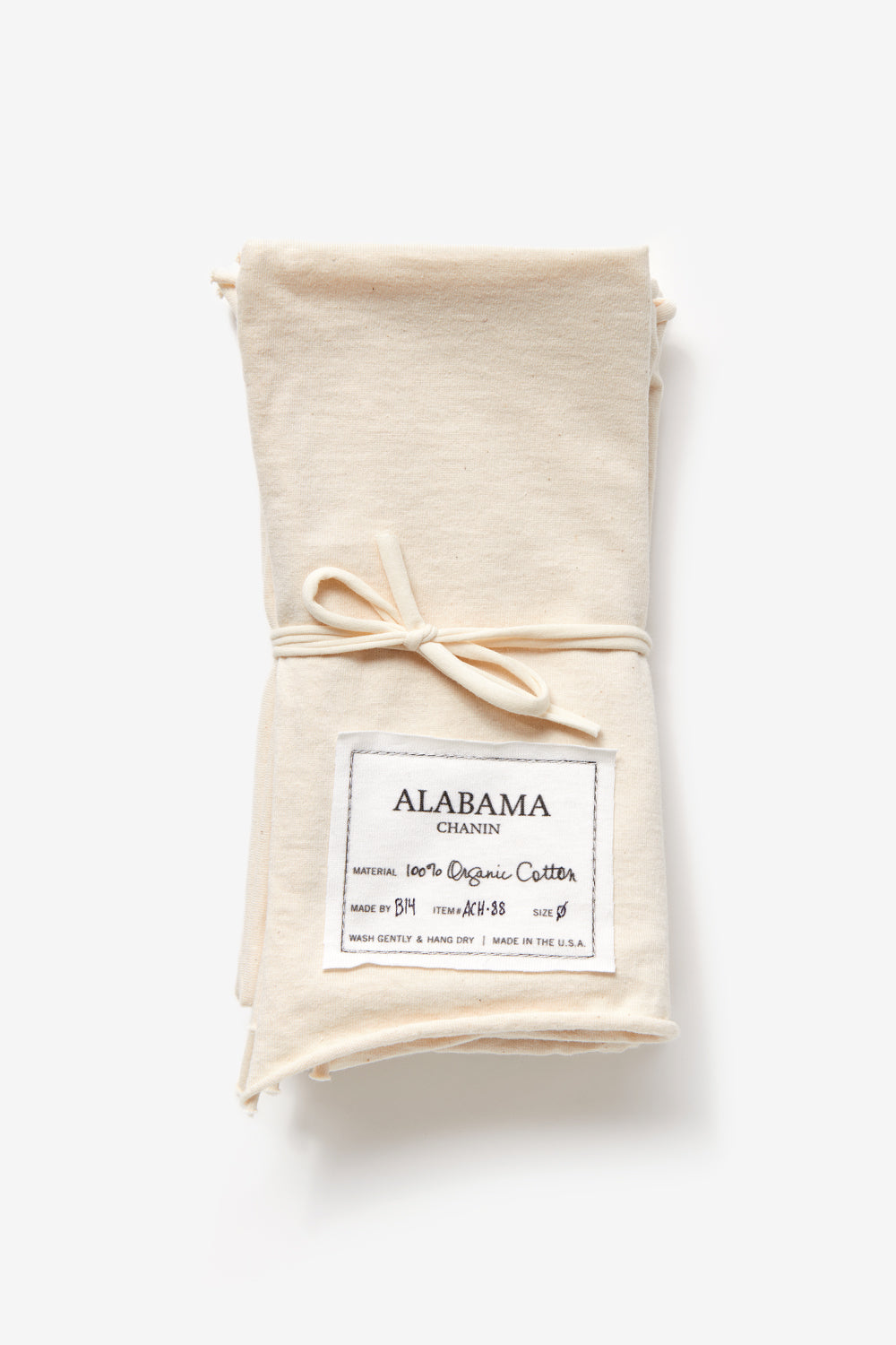 Alabama Chanin Set of Four Dinner Napkins in Natural Organic Cotton