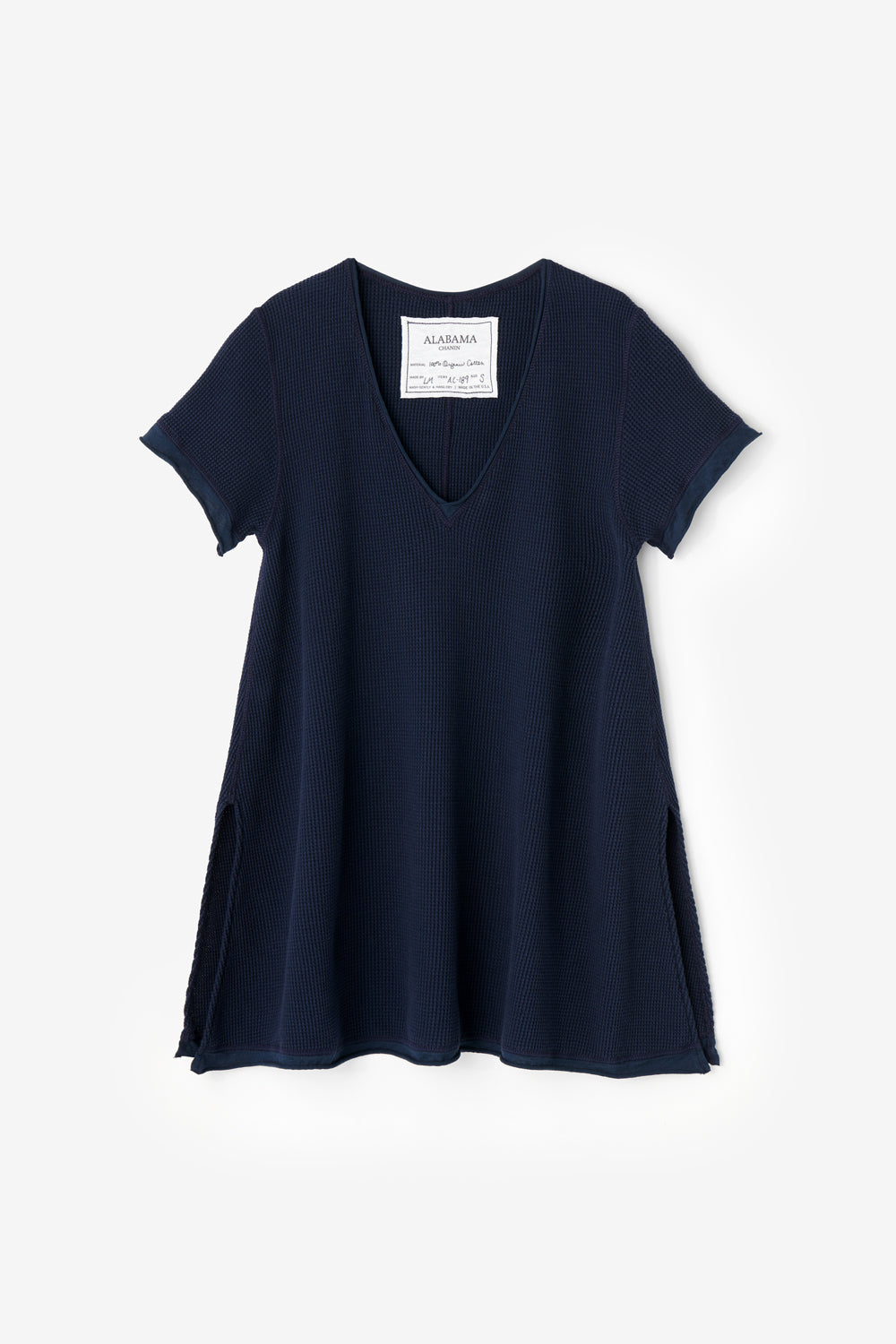 Alabama Chanin Iris Tunic in navy. Made with 100% organic cotton.