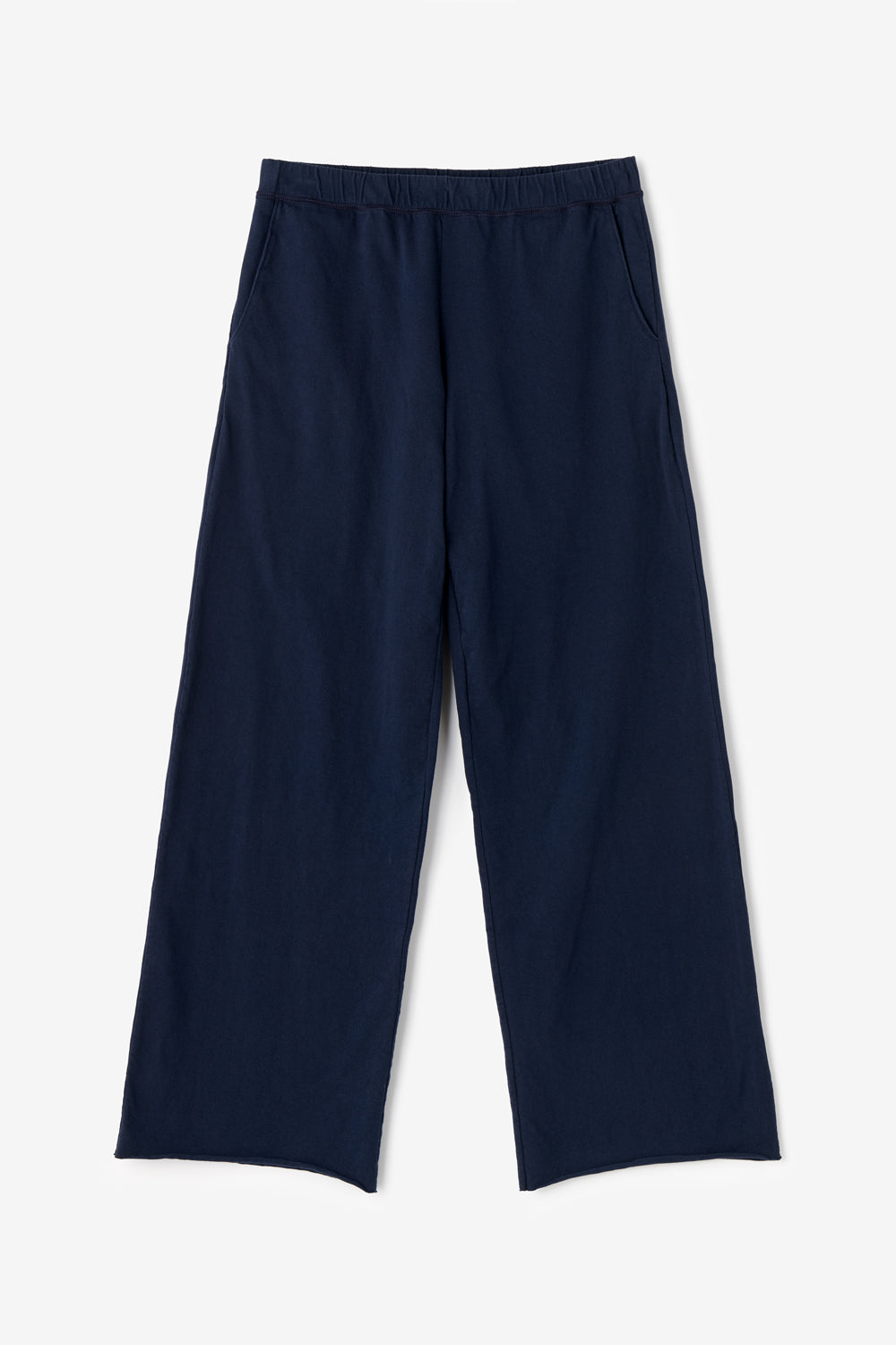 Alabama Chanin Adrienne Pant wide leg pant made of 100% organic cotton in navy.