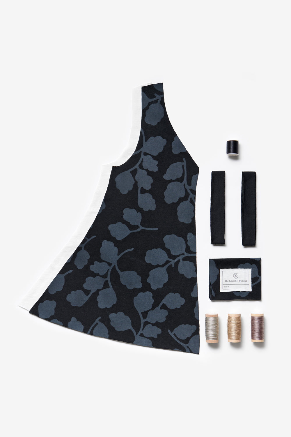 The A-Line Tunic Kit in Black with New Leaves stenciling.