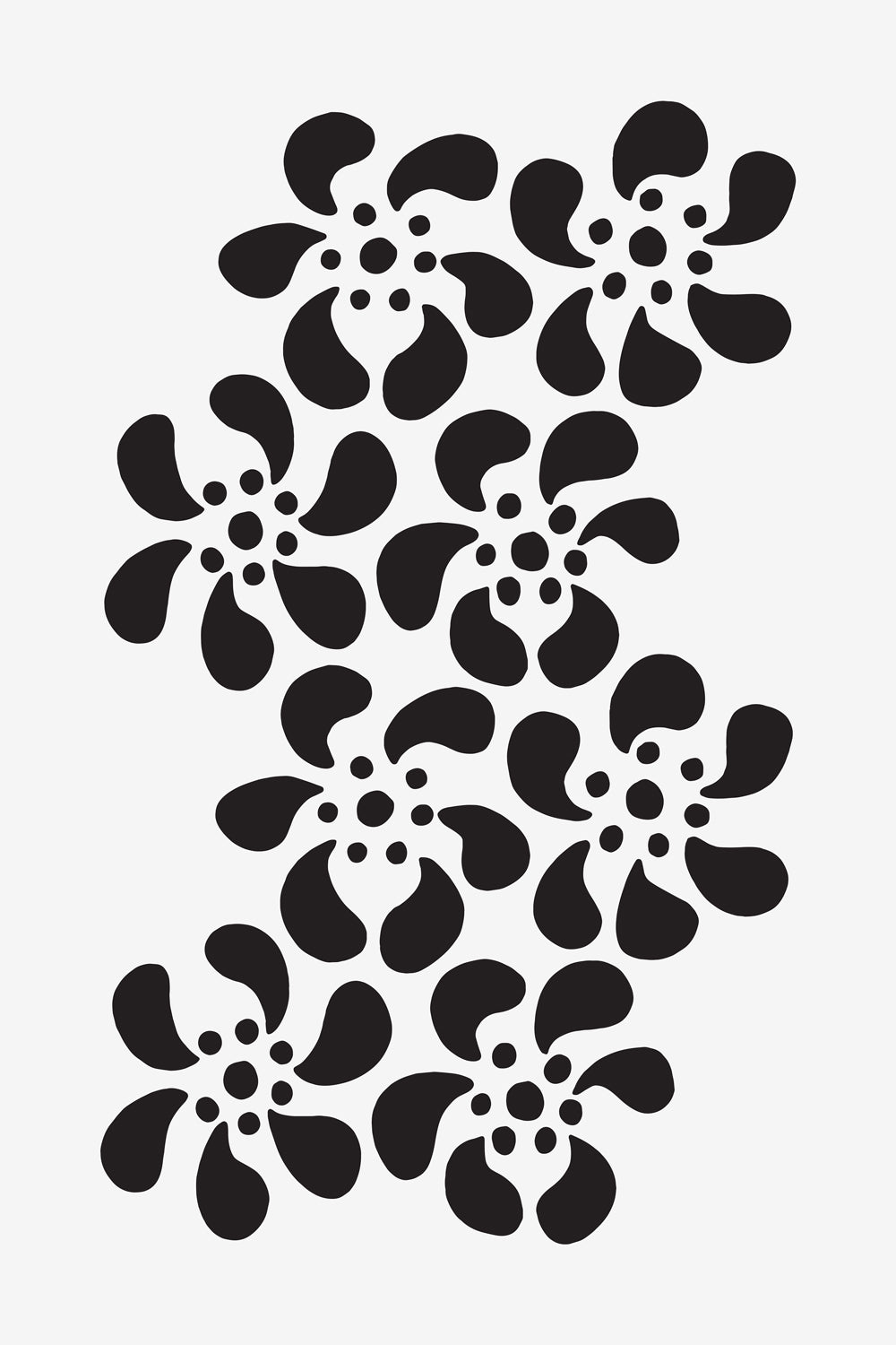 The Bellis stencil with large flower motif.