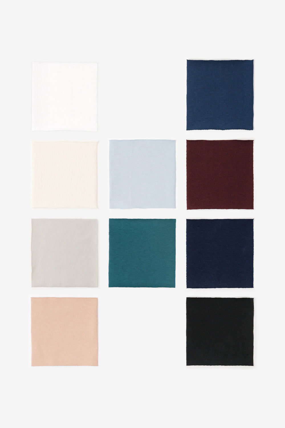 The School of Making organic cotton fabric swatches in assorted colors.