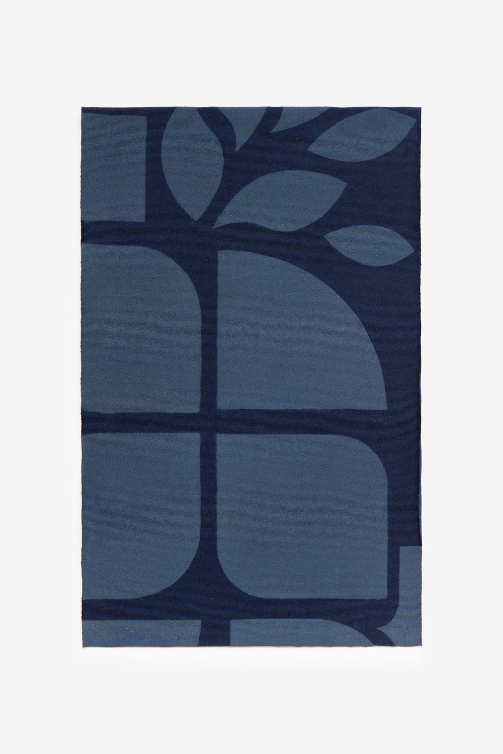 The School of Making fabric swatch in navy with Abstract stencil design and tonal paint.