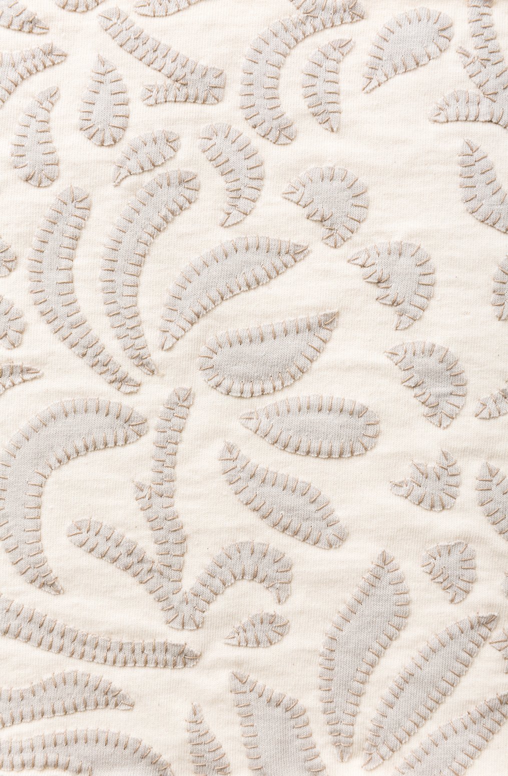 The School of making fabric swatch Anna's Garden Stencil in applique blanket stitch. 