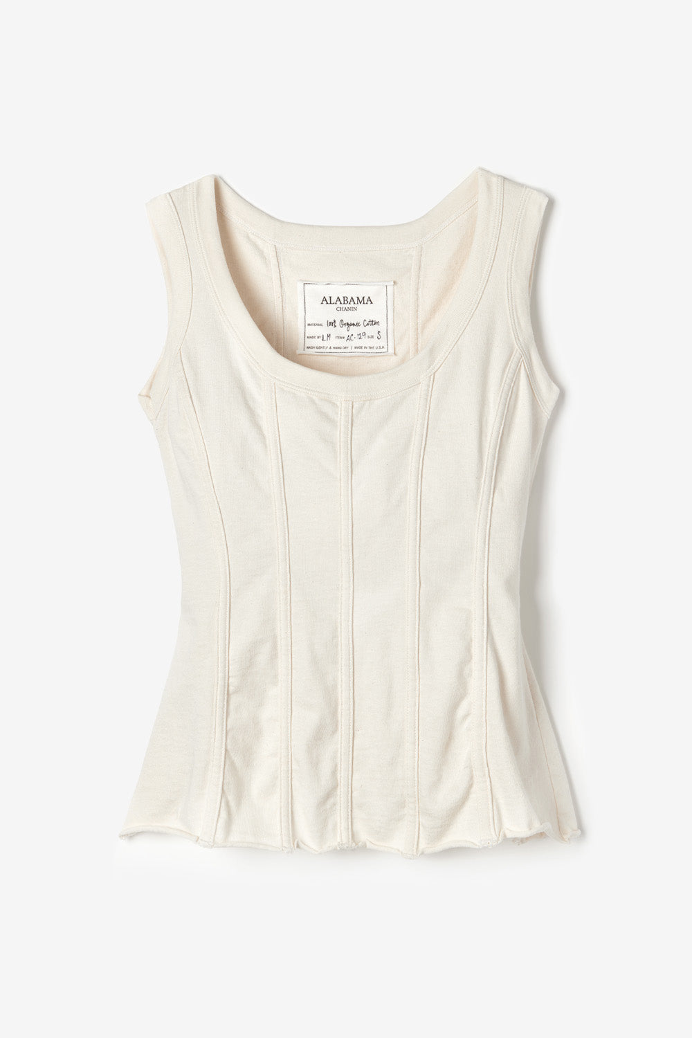Alabama Chanin The Corset Machine Sewn Fitted Corset Top for Women in Natural