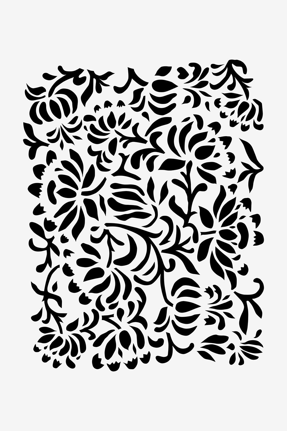 The School of Making Magdalena Stencil Flora Stencil Design for Hand-Painted Clothing Projects.