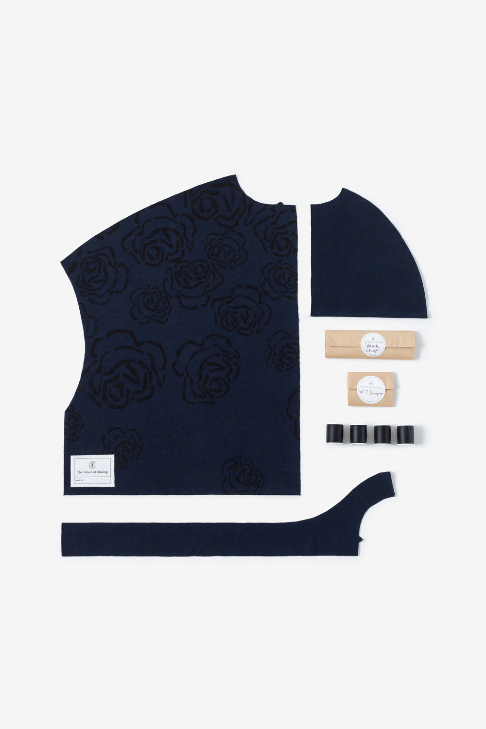 The School of Making Kristina's Rose Cropped Car Coat Kit in Navy and Black