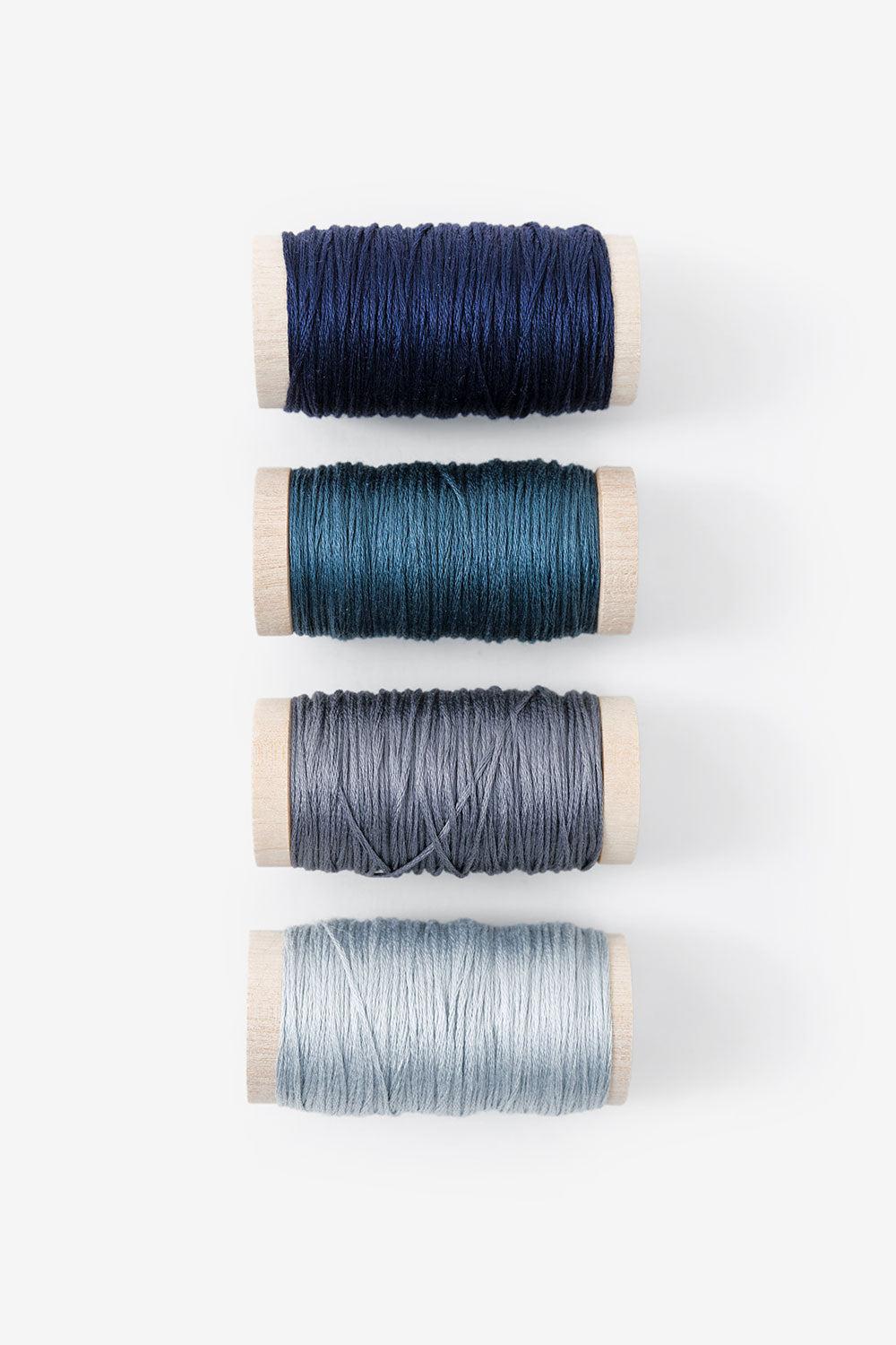 The School of Making Embroidery Floss Bundle for Hand Embroidered DIY Clothing and Making Projects in Shades of Blue.