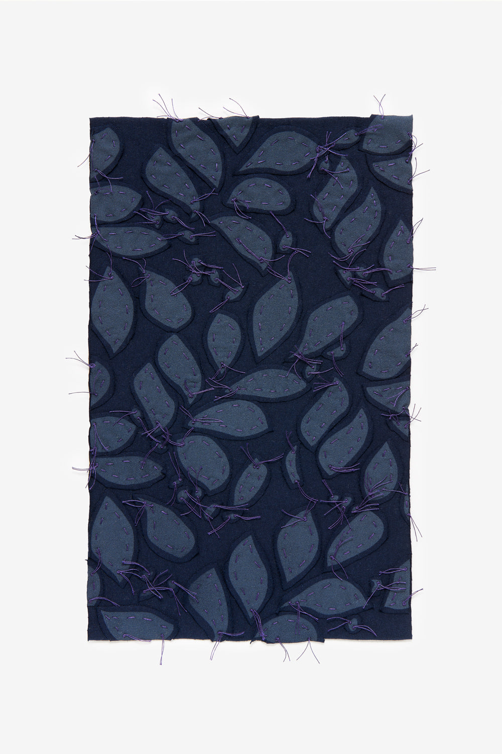 The School of Making fabric swatch in navy with Bloomers stencil design.