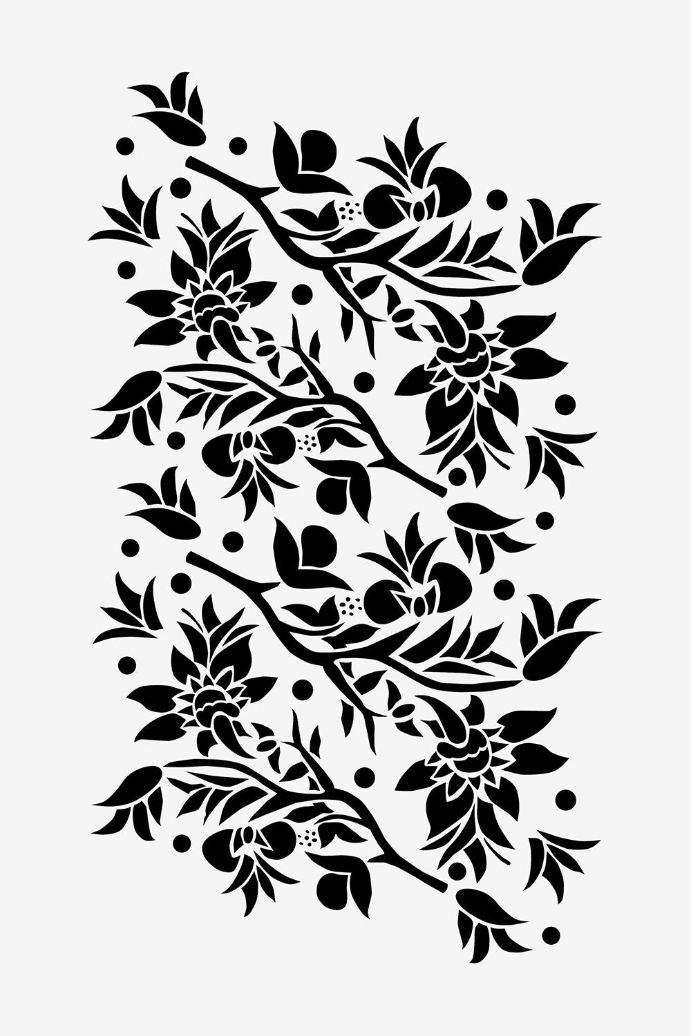 The School of Making Large Paradise Flower Stencil Floral Stencil Design for Hand-Painted DIY Clothing Projects