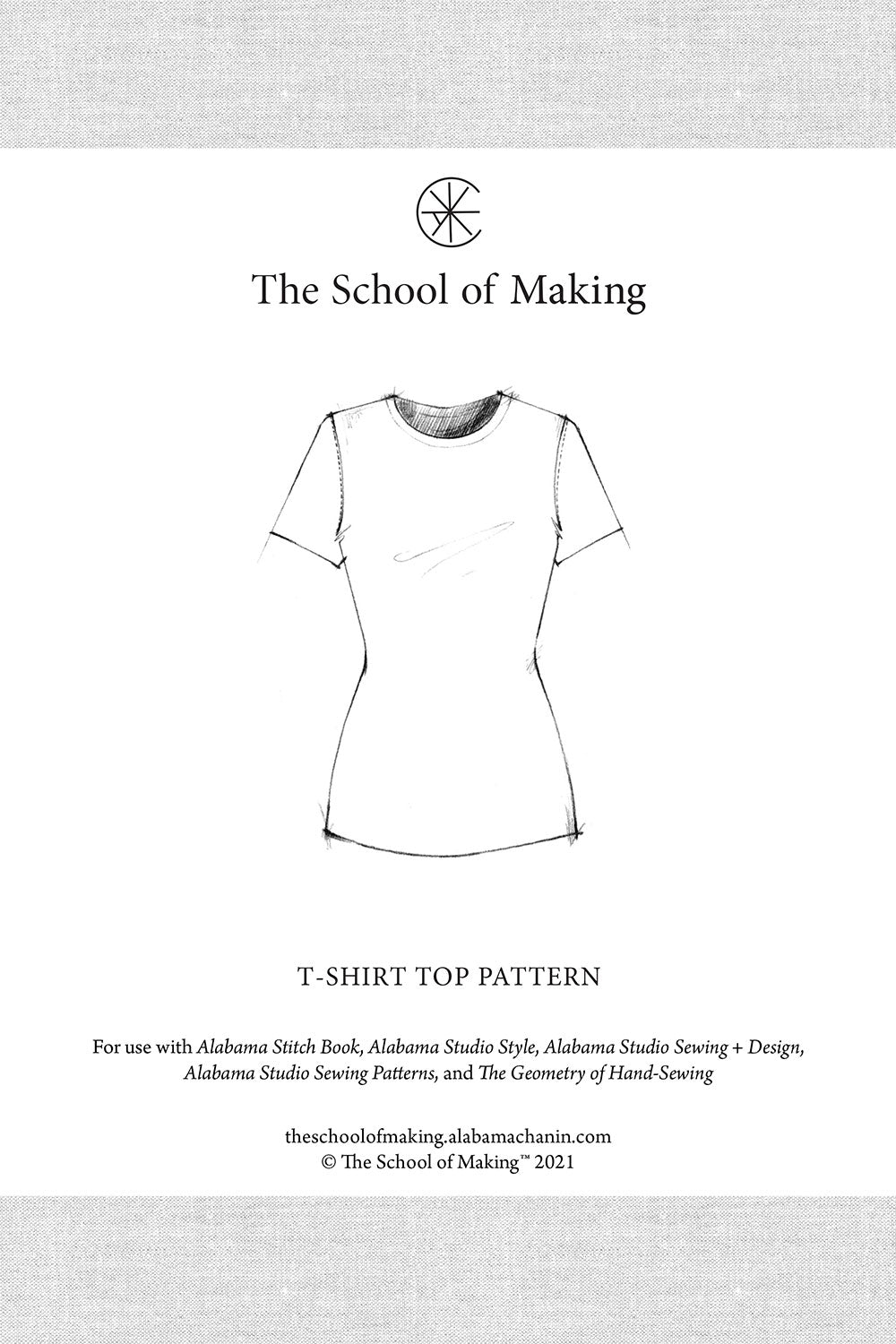 The School of Making T-Shirt Top Pattern for Womens Hand-Sewn Short Sleeve Fitted top.