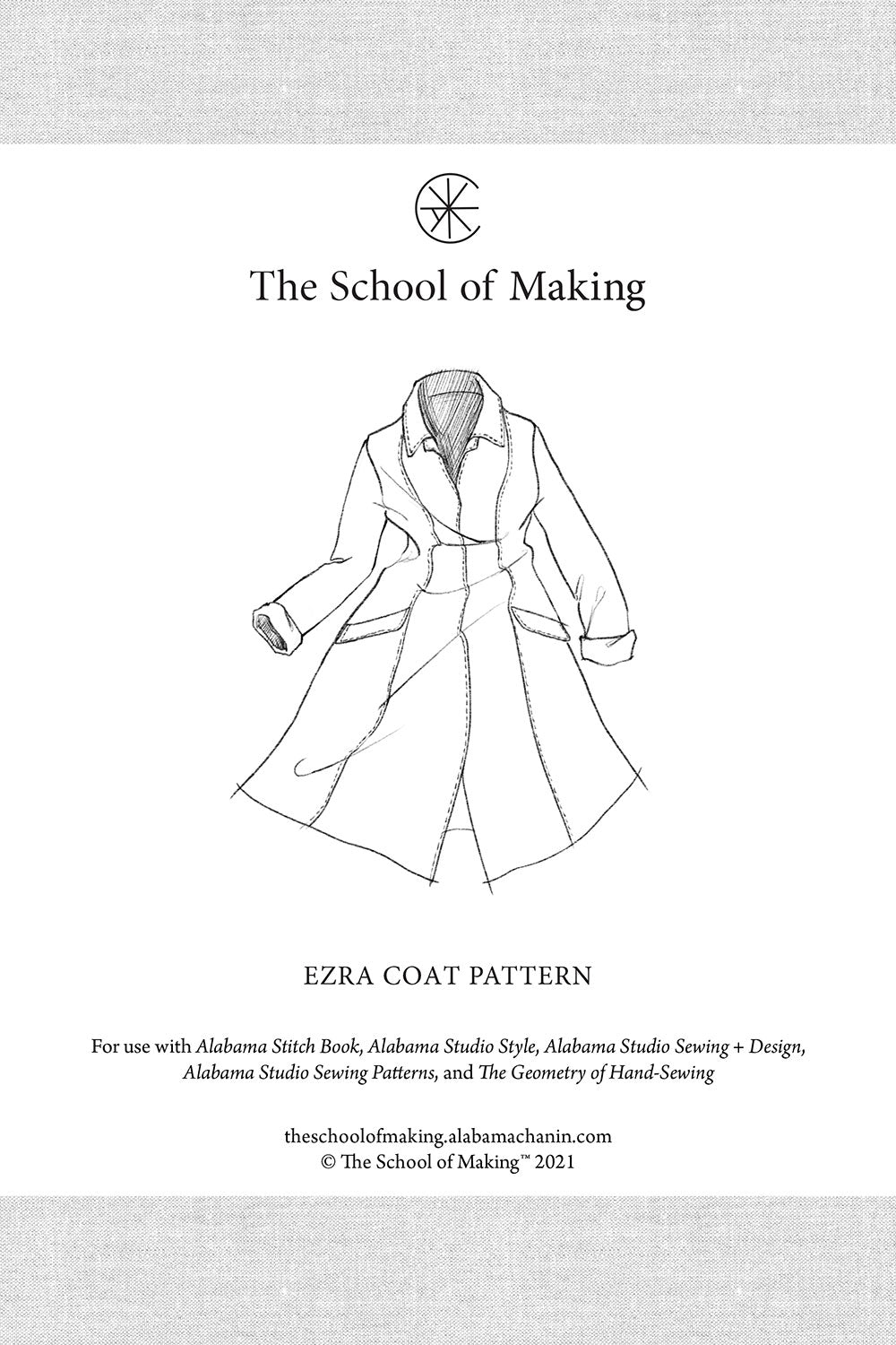 The School of Making Ezra Coat Pattern Maker Supplies for Hand-Sewing.