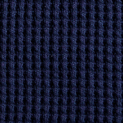 100% Organic Waffle Cotton In Navy