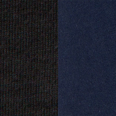 Fabric swatch of 100% Cotton Jersey in Black and Navy colors