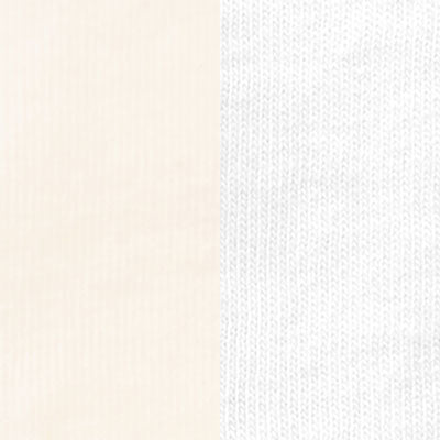 Fabric swatch of 100% Cotton Jersey in Natural and White colors