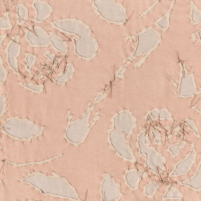 Reverse appliqué rose swatch in ballet and sand