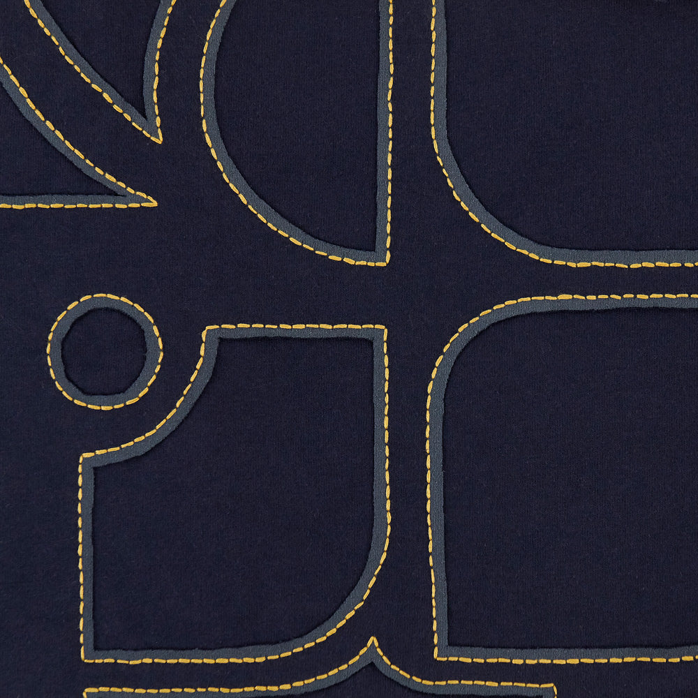 The School of Making Abstract Navy Fabric