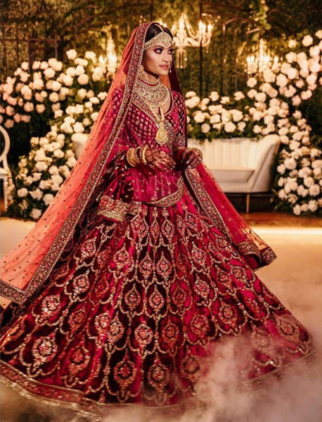Rose taupe color latest designer lehenga choli for reception and weddi –  Joshindia