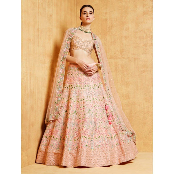 Bridal Lehenga Choli in Pink Color with Heavy Embroidery Pea