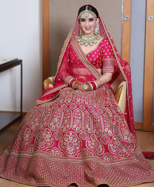 Top 150+ Pink Bridal Lehenga Designs 2024