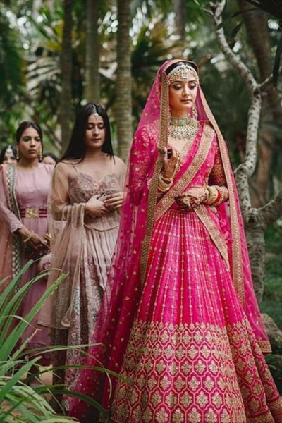 Top 150+ Pink Bridal Lehenga Designs 2024