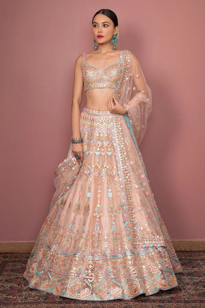 Top 20+ Peach Color Lehenga Designs 2023