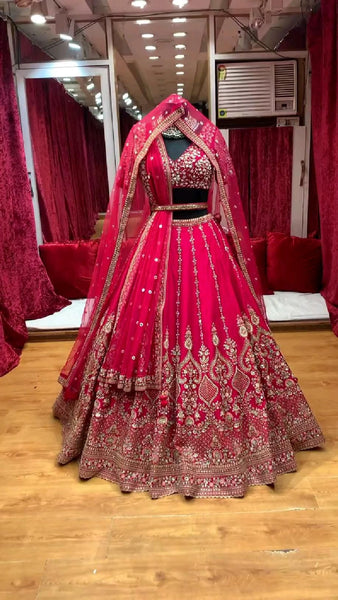 Top 150+ Pink Bridal Lehenga Designs 2024