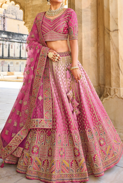 Top 150+ Pink Bridal Lehenga Designs 2024